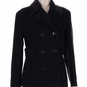 St. John's Bay Black Double-Breasted Pea Coat